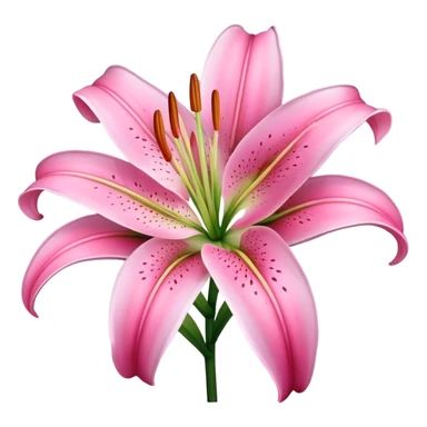Pink lily flower sticker