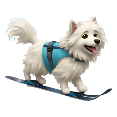 fluffy dog in aspen skiing sticker