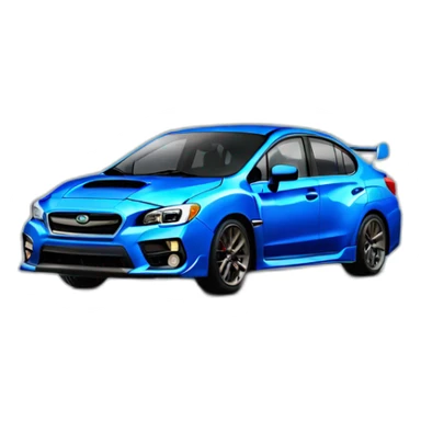 Blue Subaru wrx hyperrealistic sticker