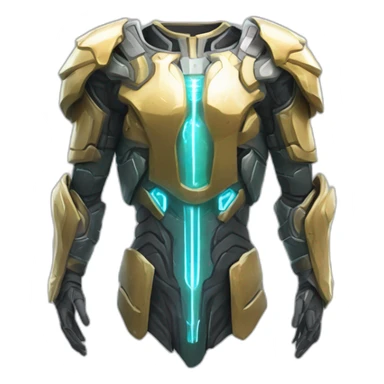 futuristic armored Omega Energy chestplate arm radiating omega energy sticker