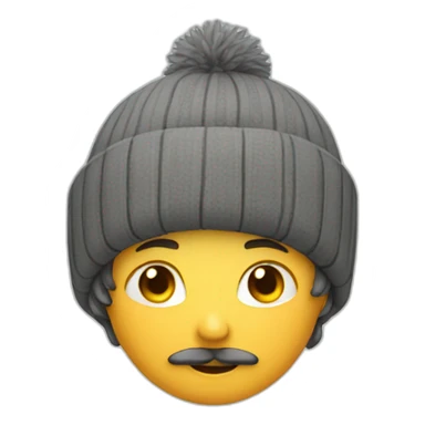 A boy with moustache and wearing chain in neck and a winter cap  sticker