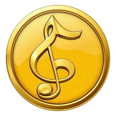 make a yellow coin with a music note on it sticker