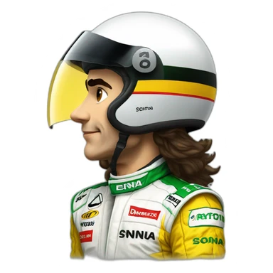 Ayrton Senna with helmet sticker