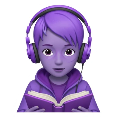 purple open written in journal with purple headphones on top sticker