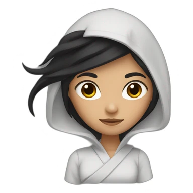 long black hair, ninja, girl,Medium Skin Tone sticker