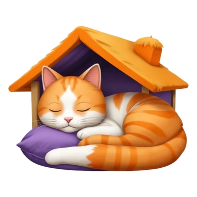 sleeping cat with a FedEx hut on its head sticker