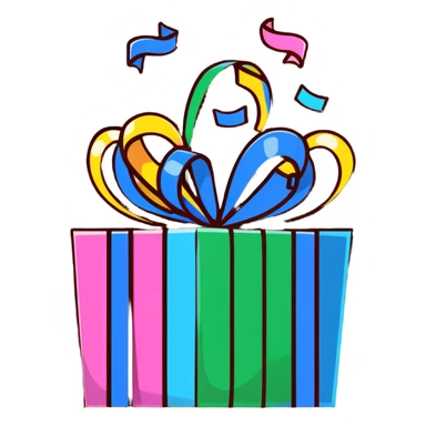 happy birthday celebration with gifts and confetti sticker