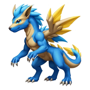 Manectric-Lucio-Draco-Fakémon-hybrid-creature (full body), 4 legs sticker