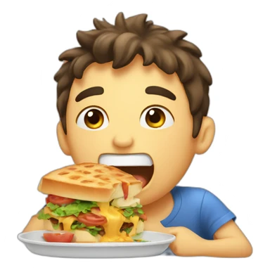 hungry boy eating girlfriend sticker