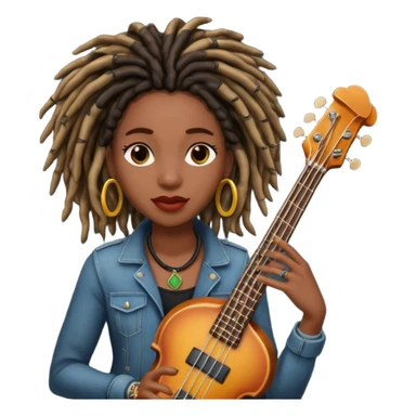 Black woman locs bass player  sticker