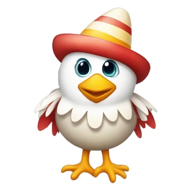 Hatching chick clown sticker