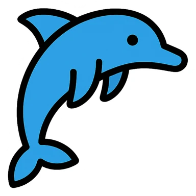 color outline icon of a dolphin sticker