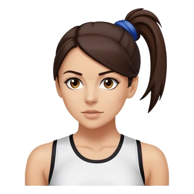 Sporty spice with dark brown hair in pony tail sticker