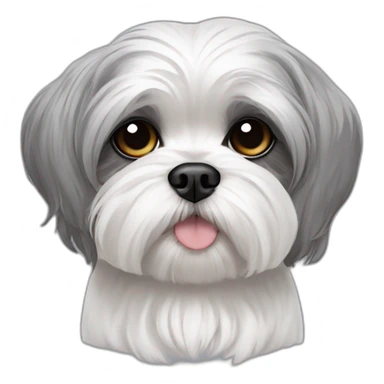 maltese-shih tzu -sleepy - grey ears sticker