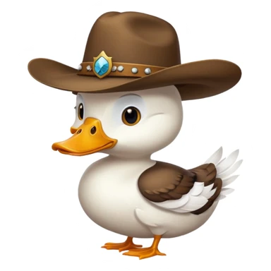 duck with a cowboy hat sticker