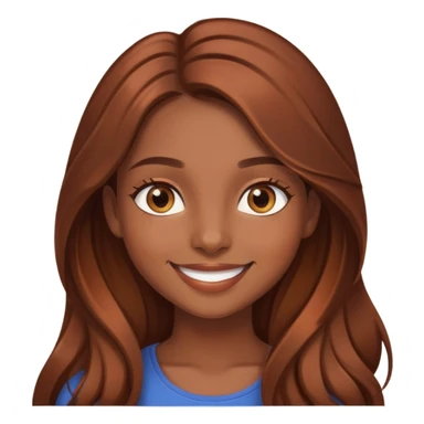 Chica morena de pelo largo cobrizo chocolate de ojos cafés claros y sonrisa linda  sticker
