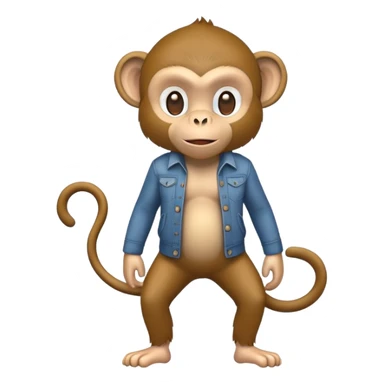 monkey wearing casual clothes upright pose sticker