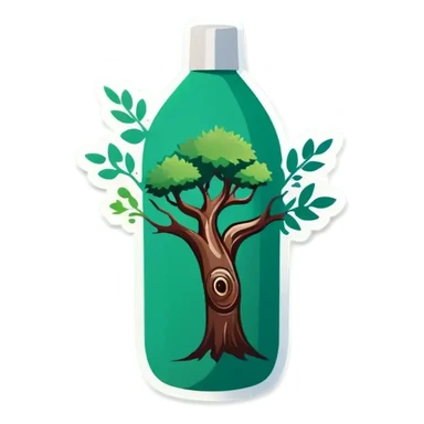 An Ent holding a bottle of shampoo sticker