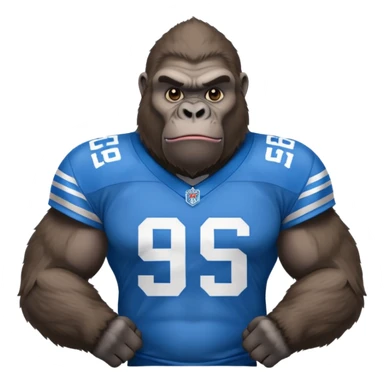 Silverback gorilla with Detroit lions jersey on sticker