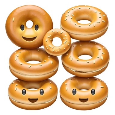 Emoji with bagels as eyes sticker