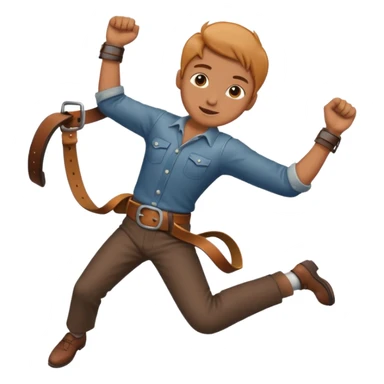 someone swinging a belt sticker