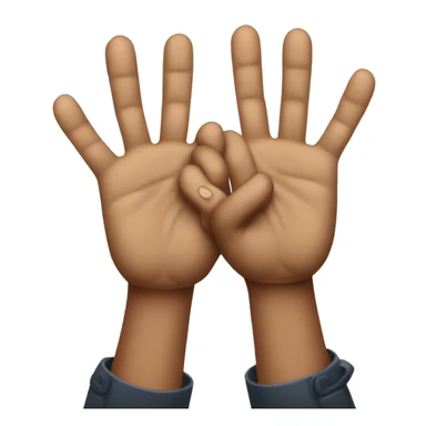 show both palms to express that you are not supposed to push the button sticker