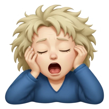 yawning sleepy character sticker