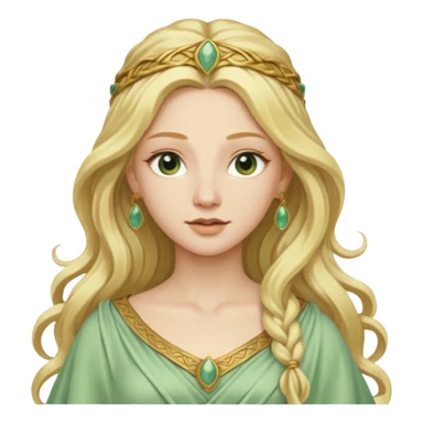 Terra, Earth Goddess from Rome Mythology with long golden blonde hair, pale green outfit sticker