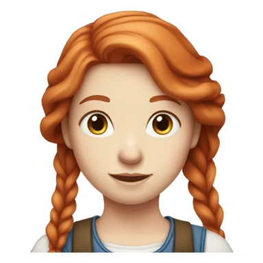 Farmer girl with long red hair pale skin blue eyes sticker