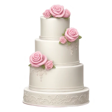 Fancy white wedding cake with pink roses and fancy decorations sticker