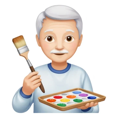 Senior with watercolor tray & brush sticker