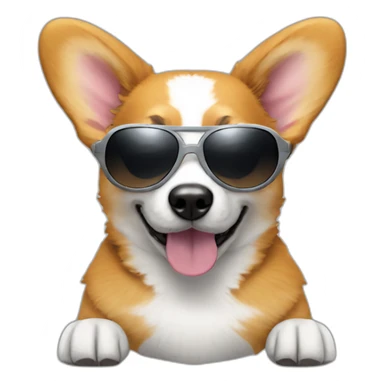 Robot Corgi with sunglasses sticker