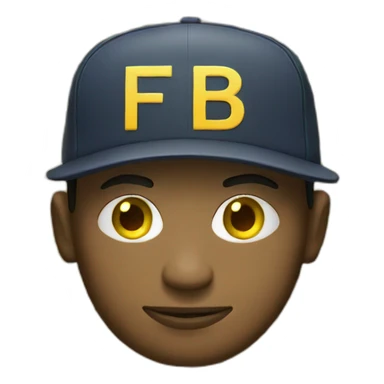 man with yellow "FBI" letters on his cap sticker