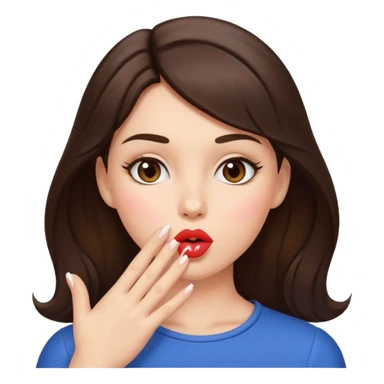 brunette woman blowing kisses  sticker