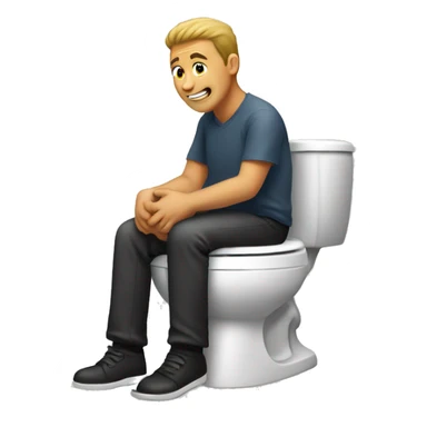 Man sitting on the toilet sticker
