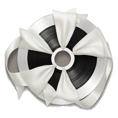 vinyl record with white bow sticker