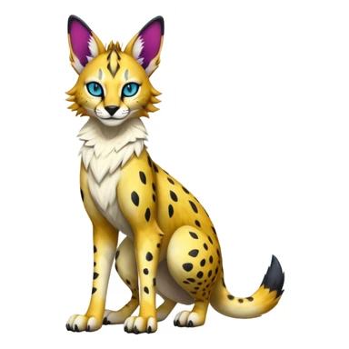 Epic Edgy Colorful Sergal-Serval-Vernid full body sticker