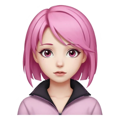 pink anime girl make up sticker