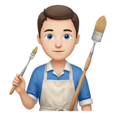 hold men blue eyes, apron painting sticker