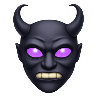 black demon mask with lilac eyes sticker
