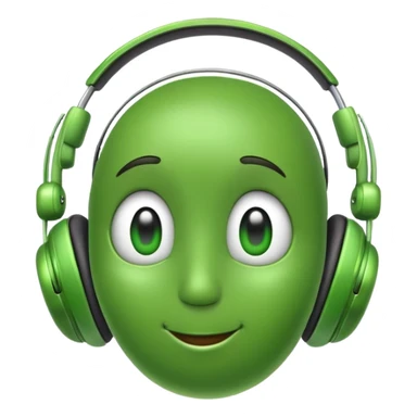 simple pea with headphones sticker