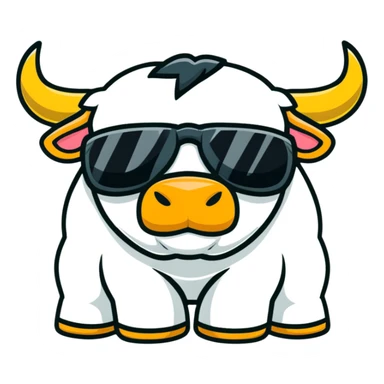 Put bull wearing shades  sticker