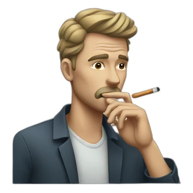White man smoking cigarette sticker