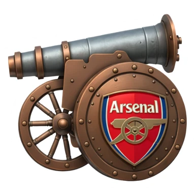 Cannon and shield inspired by Arsenal logo sticker