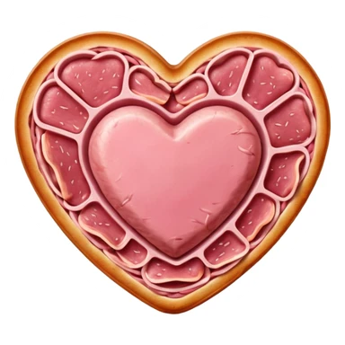 Heart made of spam meat sticker