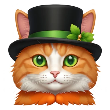 cat wearing a black top hat sticker