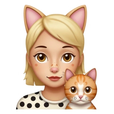 polka dots human body and cat face sticker