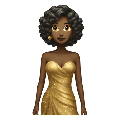 gold sparkly extravagant dress sticker