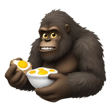Bigfoot eating eggs sticker