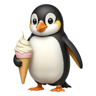 Penguen dondurma yiyor sticker